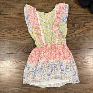 LoveShackFancy Floral Kids Dress - Pink, Yellow, Blue